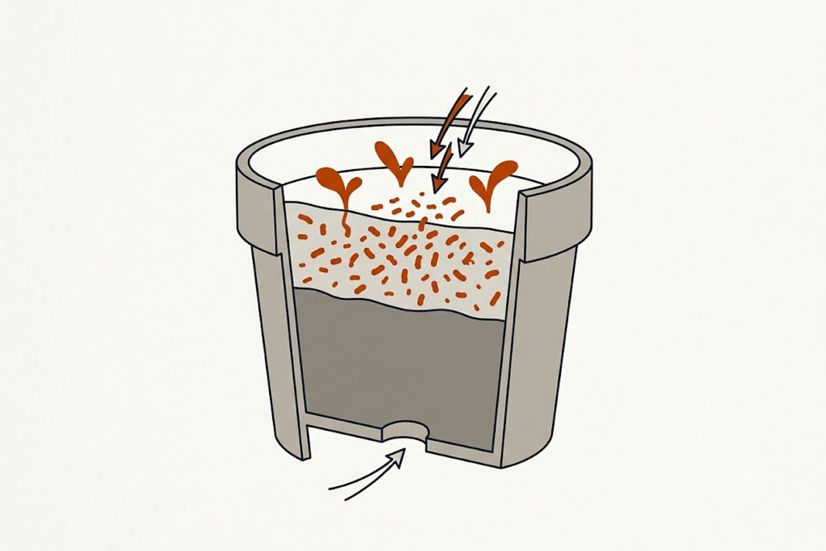 The damaging stage lives in the soil, not in the air