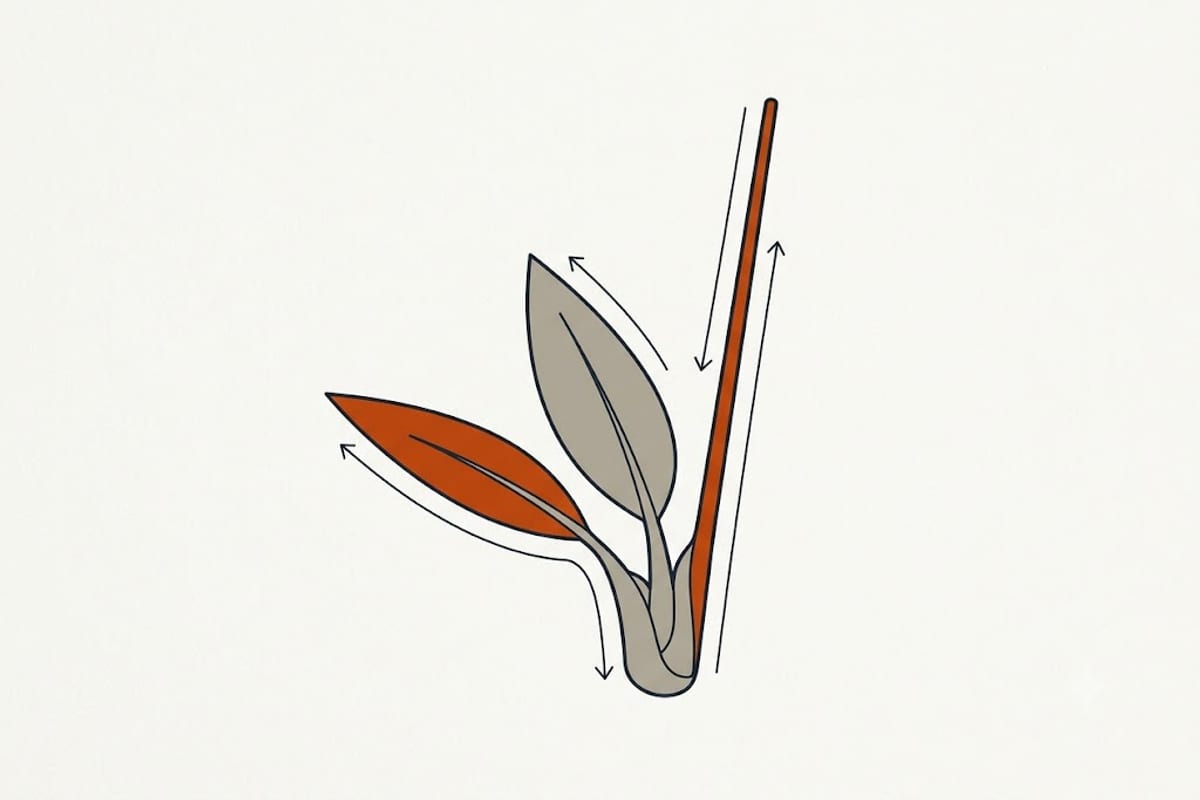 The flower spike and the crown are different structures