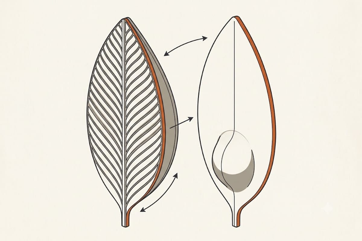 Wrinkled leaves and soft leaves mean opposite things